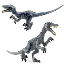 Load image into Gallery viewer, Jurassic Dino Water World Large Dinosaurs Building Blocks Featuring Velociraptor, T-Rex, Triceratops, and Indominus Rex