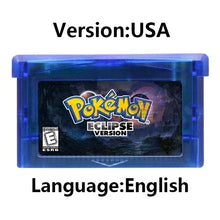 Load image into Gallery viewer, Pokemon GBA Game Cartridge - Fan Editions: Emerald Seaglass, Run & Bun, Dark Violet, Lunar & More (37 Games)