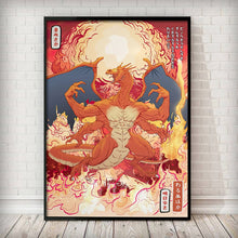 Load image into Gallery viewer, Ukiyoe-themed Pokemon Posters Showcasing Pikachu, Charizard, Blastoise and More