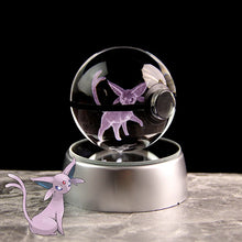 Load image into Gallery viewer, Pokemon 3D Crystal Ball Lamp Featuring Pikachu, Gengar, Mew, and Mewtwo