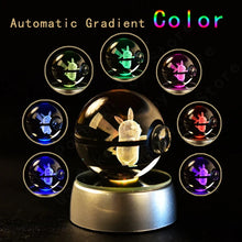 Load image into Gallery viewer, Pokemon 3D Crystal Ball Lamp Featuring Pikachu, Gengar, Mew, and Mewtwo