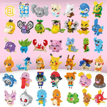 Load image into Gallery viewer, DIY Pokemon Building Blocks Featuring Pikachu, Charizard, Eevee, and Mewtwo