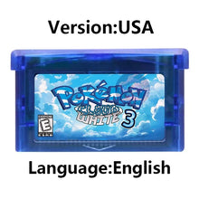 Load image into Gallery viewer, Pokemon GBA Game Cartridge - Fan Editions: Emerald Seaglass, Run & Bun, Dark Violet, Lunar & More (37 Games)