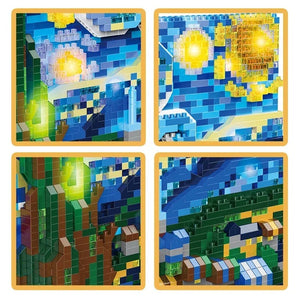 Starry Night Building Blocks Set - Vincent Van Gogh Inspired Art Bricks for Home Decor & Education