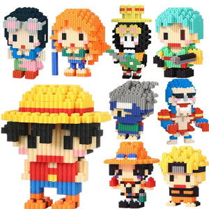 One Piece Chopper, Zoro, Luffy, Usopp, Ace Building Blocks