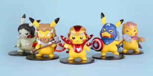 Pokemon Pikachu Figures Cosplaing Black Widow, Spiderman,  Captain America, Hulk, and Thanos