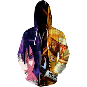 Harajuku-style Naruto Zipper Hoodie Sweatshirt