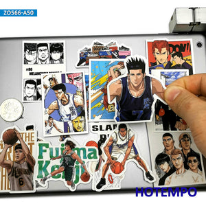 50pcs/set Slam Dunk Comical Stickers for Scrapbook, Notebook, Phone, Laptop, Luggage, Skateboard, Bike, Car