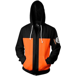 Harajuku-style Naruto Zipper Hoodie Sweatshirt