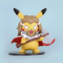 Load image into Gallery viewer, Pokemon Pikachu Figures Cosplaing Black Widow, Spiderman,  Captain America, Hulk, and Thanos
