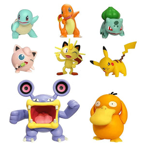 8pcs/Set Pokemon Pikachu, Loudred, Eevee, Wobbuffet, Rowlet Action Figures