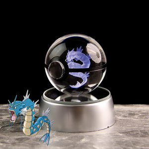 Pokemon 3D Crystal Ball Lamp Featuring Pikachu, Gengar, Mew, and Mewtwo