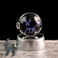 Load image into Gallery viewer, Pokemon 3D Crystal Ball Lamp Featuring Pikachu, Gengar, Mew, and Mewtwo
