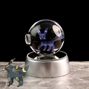 Pokemon 3D Crystal Ball Lamp Featuring Pikachu, Gengar, Mew, and Mewtwo