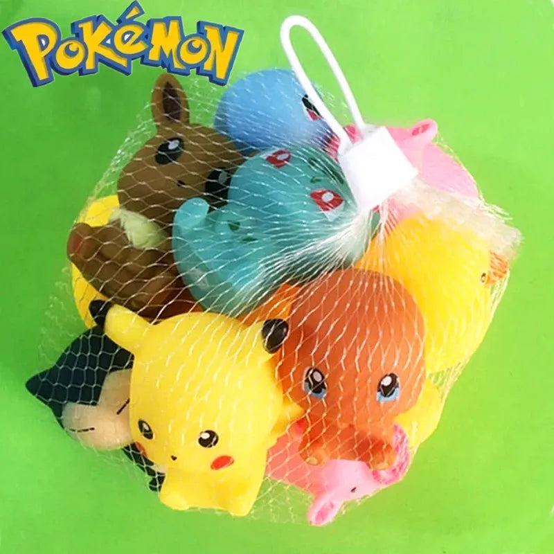 Pokemon Figures 6pcs/Set Showcasing Pikachu, Bulbasaur, Charmander, Squirtle, Eevee, and Snorlax