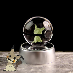 Pokemon 3D Crystal Ball Lamp Featuring Pikachu, Gengar, Mew, and Mewtwo