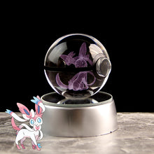 Load image into Gallery viewer, Pokemon 3D Crystal Ball Lamp Featuring Pikachu, Gengar, Mew, and Mewtwo
