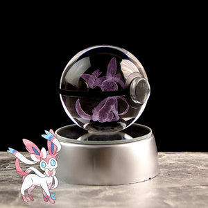 Pokemon 3D Crystal Ball Lamp Featuring Pikachu, Gengar, Mew, and Mewtwo