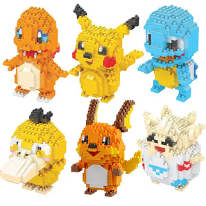 DIY Pokemon Building Blocks Featuring Pikachu, Charizard, Eevee, and Mewtwo