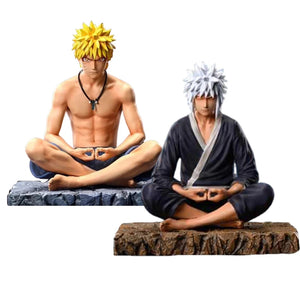 15cm Meditating Jiraiya & Naruto Action Figures