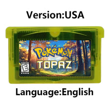 Load image into Gallery viewer, Pokemon GBA Game Cartridge - Fan Editions: Emerald Seaglass, Run &amp; Bun, Dark Violet, Lunar &amp; More (37 Games)
