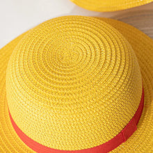 Load image into Gallery viewer, One Piece Luffy Straw Hat - Monkey D. Luffy Cosplay Woven Straw Hat with Red Band, Adult &amp; Child Sizes
