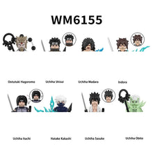 Load image into Gallery viewer, Naruto Sharingan Legends 8-Figure Building Brick Set - Madara, Itachi, Sasuke, Obito, Shisui, Kakashi, Hagoromo &amp; Indra

