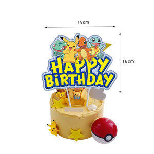 Pokemon Themed Party Decorations (Disposable Tableware Set, Balloons, Backdrops, Baby Shower Supplies)