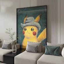 Load image into Gallery viewer, Pokemon Van Gogh Style Pikachu, Snorlax, and Eevee Canvas Posters
