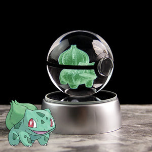 Pokemon 3D Crystal Ball Lamp Featuring Pikachu, Gengar, Mew, and Mewtwo