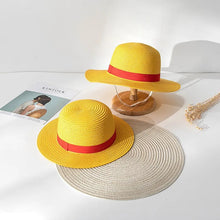 Load image into Gallery viewer, One Piece Luffy Straw Hat - Monkey D. Luffy Cosplay Woven Straw Hat with Red Band, Adult &amp; Child Sizes
