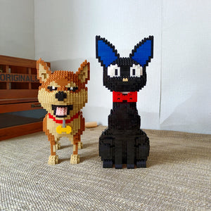 Unlock Imagination: Black Cat, Squirrel, Shiba Inu, and Corgi Pet Mini Building Blocks