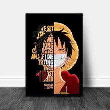 Load image into Gallery viewer, One Piece, Dragon Ball, Attack on Titan, Death Note, Naruto and Tokyo Ghoul Canvas Wall Art

