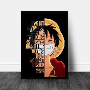 One Piece, Dragon Ball, Attack on Titan, Death Note, Naruto and Tokyo Ghoul Canvas Wall Art