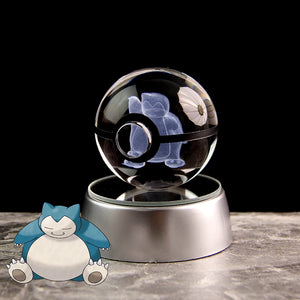 Pokemon 3D Crystal Ball Lamp Featuring Pikachu, Gengar, Mew, and Mewtwo