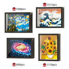 Load image into Gallery viewer, World Famous Painting Building Blocks Set - Great Wave, Milky Way &amp; Sunflower Framed Art Bricks for Home Decor
