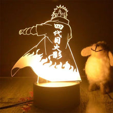 Load image into Gallery viewer, Naruto 3D Night Lamp Showcasing Naruto, Kakashi, Sasuke and Sakura
