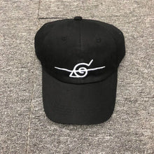 Load image into Gallery viewer, Naruto Rogue Ninja Slashed Konoha Leaf Embroidered Dad Cap - Black Adjustable Cotton
