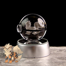 Load image into Gallery viewer, Pokemon 3D Crystal Ball Lamp Featuring Pikachu, Gengar, Mew, and Mewtwo
