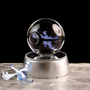 Pokemon 3D Crystal Ball Lamp Featuring Pikachu, Gengar, Mew, and Mewtwo