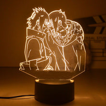 Load image into Gallery viewer, Naruto 3D Night Lamp Showcasing Naruto, Kakashi, Sasuke and Sakura
