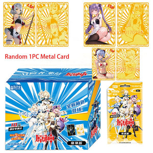 Game Anime Genshin Impact Collectible Metal Cards CP SSP SP PR UR SLR