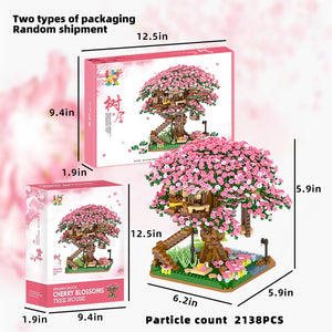 2138Pcs Cherry Blossom Sakura Tree Building Blocks Toy