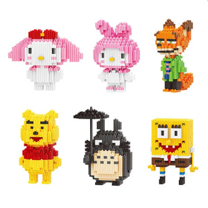 SpongeBob, Melody, Cinnamoroll, Totoro, Mike Winnie, The Pooh Micro Building Blocks