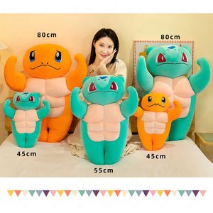 Muscular Pokemon Stuffed Plushes Featuring Psyduck, Bulbasaur, and Charmander