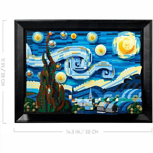 Starry Night Building Blocks Set - Vincent Van Gogh Inspired Art Bricks for Home Decor & Education