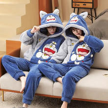 Load image into Gallery viewer, Doraemon Couple Pajamas Set: Cozy Winter Hoodies
