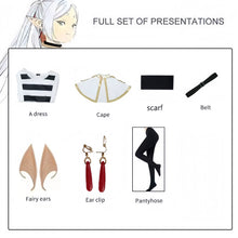 Load image into Gallery viewer, Frieren Cosplay Costume - Beyond Journey's End White Mage Dress Full Set with Cape, Belt and Elf Ears (XS-XXL)
