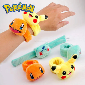 Pokemon 20cm Plush Wristband Featuring Pikachu, Charmander, and Bulbasaur