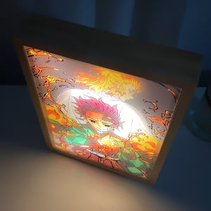 Demon Slayer Art Painting LED Night Lamp Three Color Changes